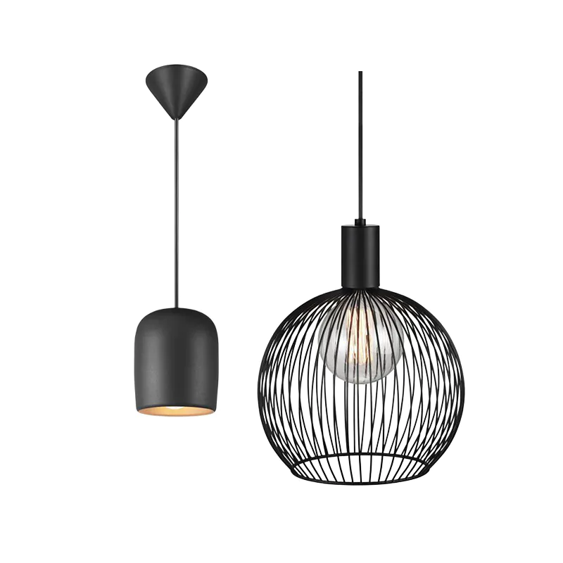 Czarne lampy wiszące