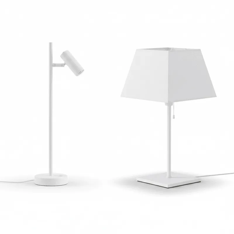 Białe lampy stołowe