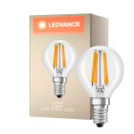 Ledvance Classic LED E14 Gruszka Włókno Przezroczysty 4.2W 470lm - 927 Bardzo Ciepła Biel | Najlepsze renderowanie kolorów - Ściemnianie - Zamienne 40W