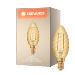 Ledvance Vintage 1906 LED E14 świeca Złoty 2.5W 220lm - 824 Bardzo Ciepła Biel | Zamienne 25W