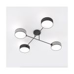 Emibig Lampa sufitowa Maga Stal Czarny | Nadaje Się Do 4x E14 - Max 10W