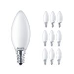 Opakowanie 10x Philips Corepro LED Świeca E14 Matowy 4.3W 470lm - 827 Bardzo Ciepła Biel | Zamienne 40W