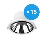 Opakowanie 15x Noxion LED Downlight Apollo 20W 2300lm 60D - 830 Ciepła Biel | 220mm - Aukko 200mm - Alu Reflektor - UGR <19