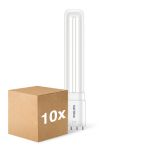 Opakowanie 10x Philips CorePro PL-L LED Żarówka EM/Mains 8W - 840 Zimna Biel | 4-Piny - Zamienne 18W