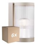 Opakowanie 6x Nordlux Coupar Światło Ścienne Aluminium Sanded | IP54 - Nadaje Się Do E27