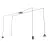 Emibig Lampa Wisząca Fuji Stal Czarny | Nadaje Się Do 1x E14 - Max 10W, 1x GU10 - Max 10W, 2x GX53 - Max 10W