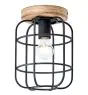 Brilliant Gwen Lampa sufitowa Metal Drewno Czarny | 200mm - Nadaje Się Do 1x E27