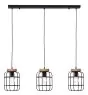 Brilliant Gwen Lampa Wisząca Metal Drewno Czarny | Nadaje Się Do 3x E27