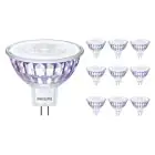 Opakowanie 10x Philips Master Value LED Spot GU5.3 MR16 7.5W 630lm 36D - 930 Ciepła Biel | Najlepsze renderowanie kolorów - Ściemnianie - Zamienne 50W