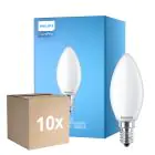 Opakowanie 10x Philips Corepro LED Świeca E14 Matowy 6.5W 806lm - 840 Zimna Biel | Zamienne 60W