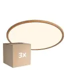 Opakowanie 3x Nordlux LED Lampa sufitowa Oja 42 Drewno 24W 2150lm - 827 Bardzo Ciepła Biel | Ściemnianie