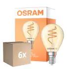 Opakowanie 6x Osram Vintage 1906 LED Classic Slim E14 Gruszka Włókno Złoty 4.9W 470lm - 922 Bardzo Ciepła Biel | Najlepsze Renderowanie Kolorów - Ściemnianie - Zamienne 40W