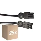 Opakowanie 25x Noxion GST - Kompatybilny Przewód przedłużający Czarny - Męski + Płeć Żeńska - 1,5m - 3 pole 1,5mm2