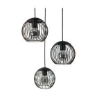Eglo Lampa Wisząca Almanzora Stal Czarny Miedź | IP20 - Nadaje Się Do 3x E27 